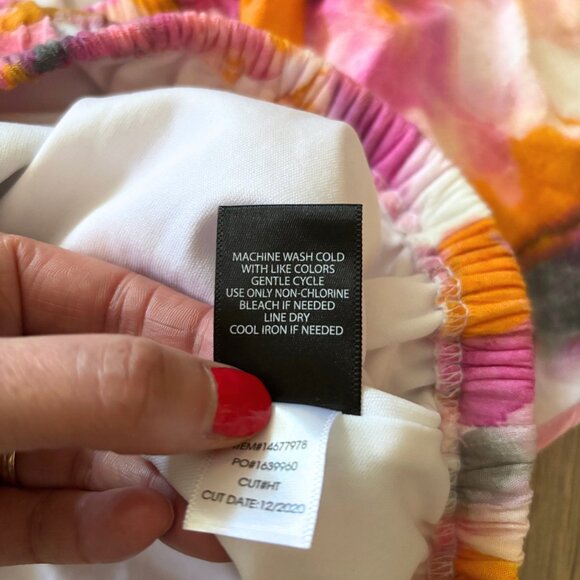 Torrid Multi Watercolor Tie-Dye Off-Shoulder Ruffled Neckline Top Size 2X Boho - Picture 5 of 11